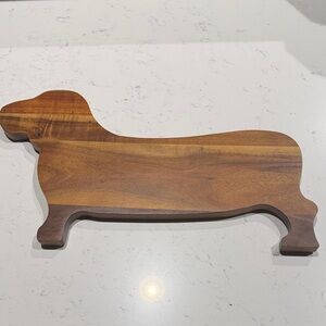 Dachshund-Shaped Acacia Wood Serving Board - Warm Brown